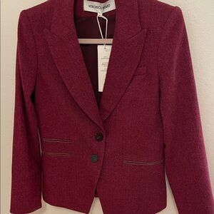 NWT Veronica Beard Sommer Dickey Azelea/Oxblood Jacket